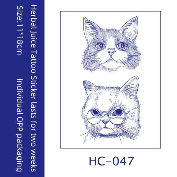 Cat head temporary tattoo